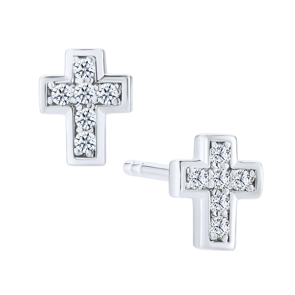 Moissanite Cross Earrings - MoneyMax Jewellery