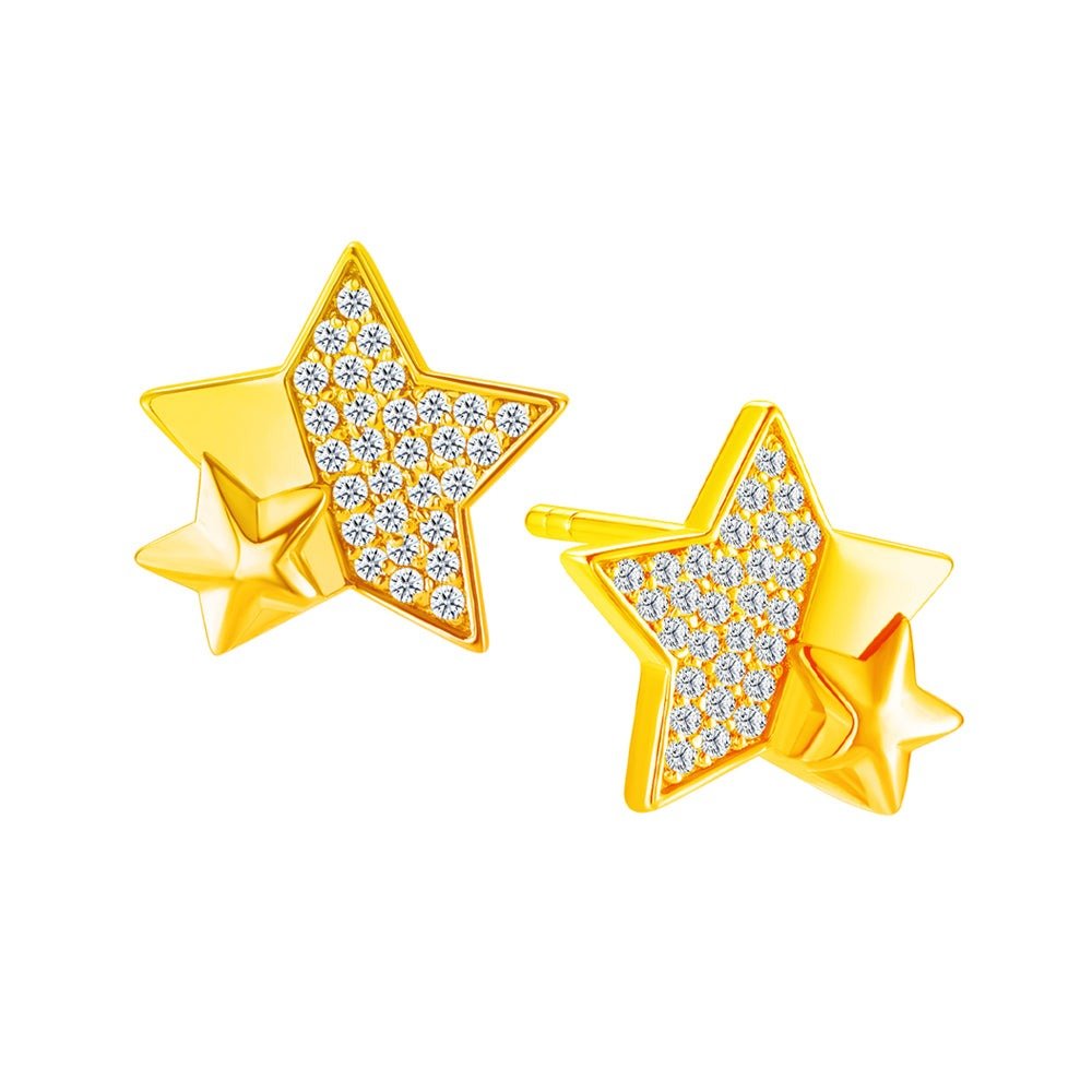 Moissanite Double Stars Earrings - MoneyMax Jewellery