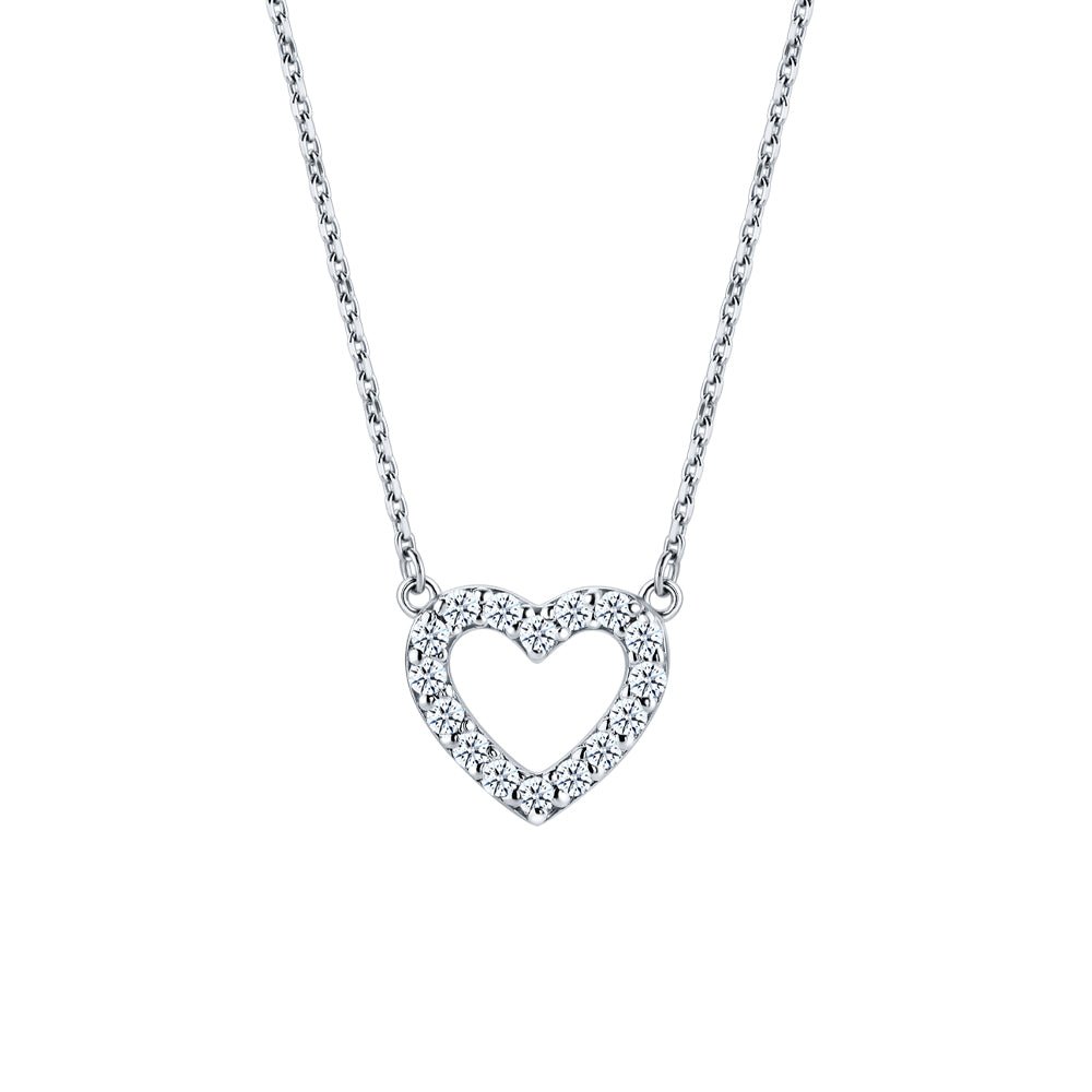 Moissanite Open Heart Necklace - MoneyMax Jewellery