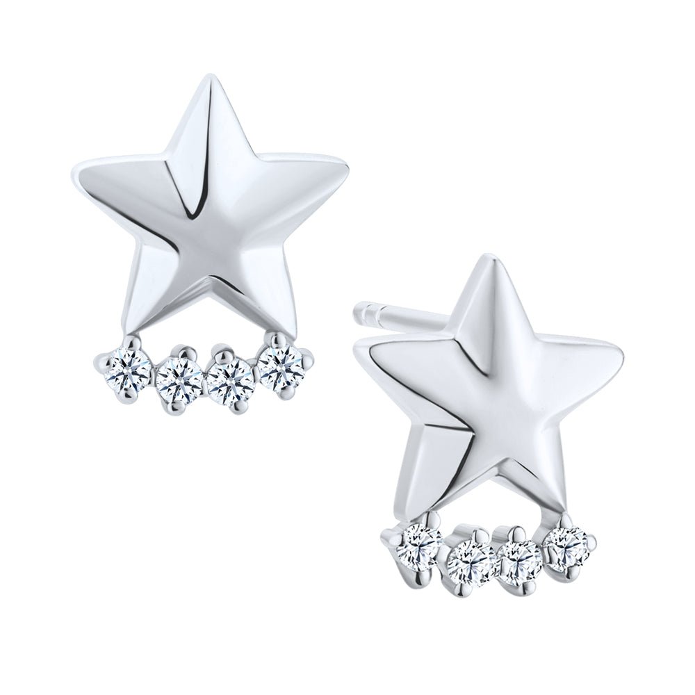 Moissanite Shining Star Earrings - MoneyMax Jewellery