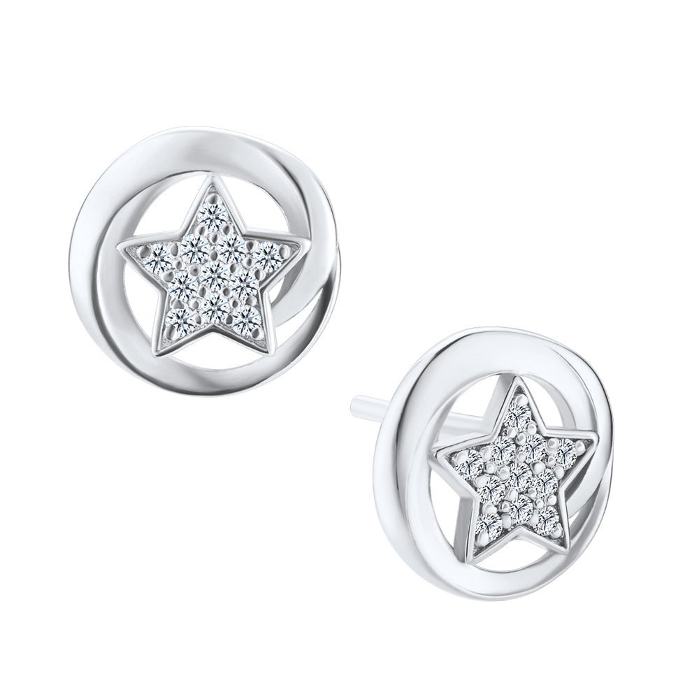 Moissanite Sparkle Star Earrings