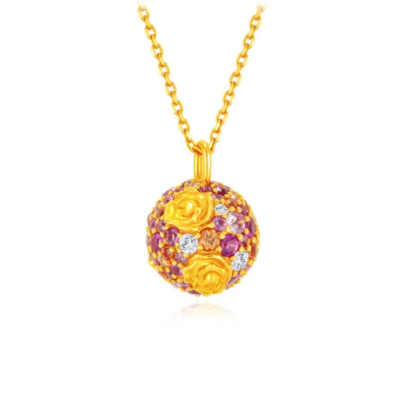 Orb Necklace with Sapphire Gemstones - MoneyMax Jewellery