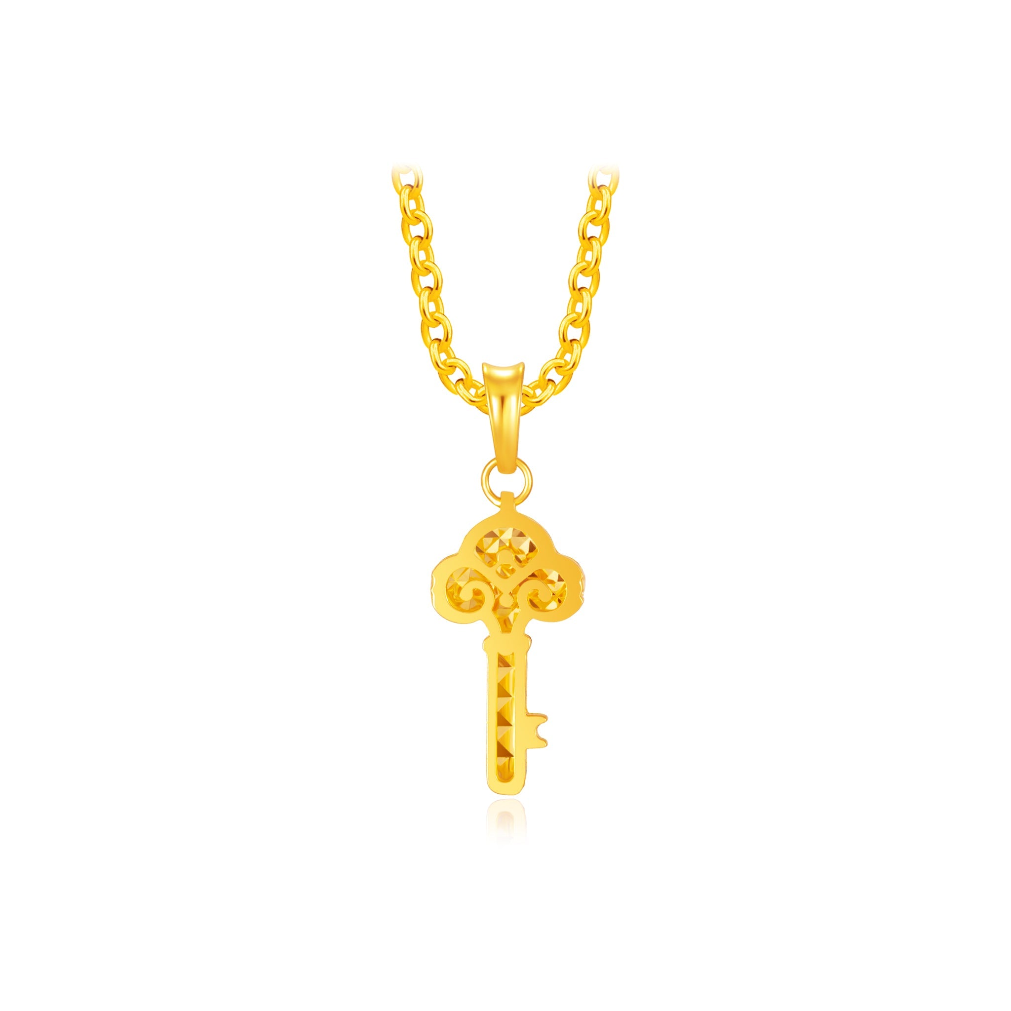 916 Gold Serenity Key Pendant – MoneyMax Jewellery