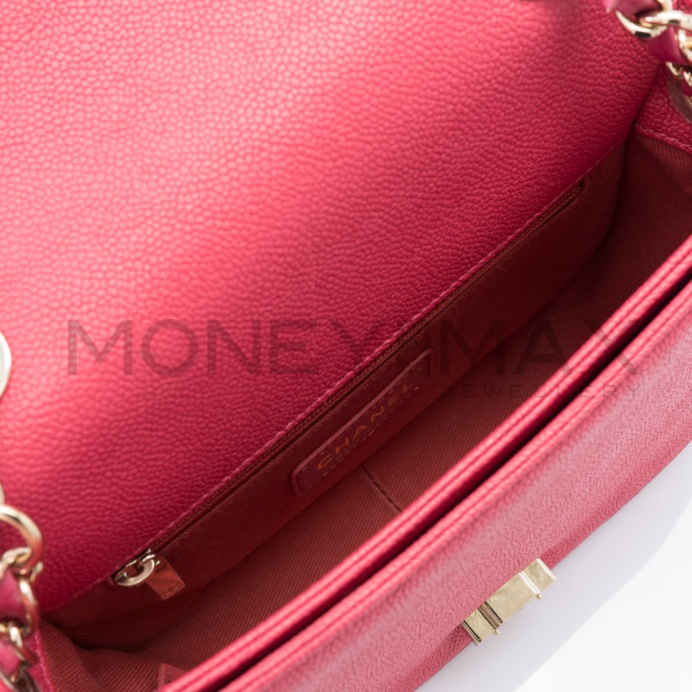 Chanel Caviar Quilted Thread Around Chain Flap Bag