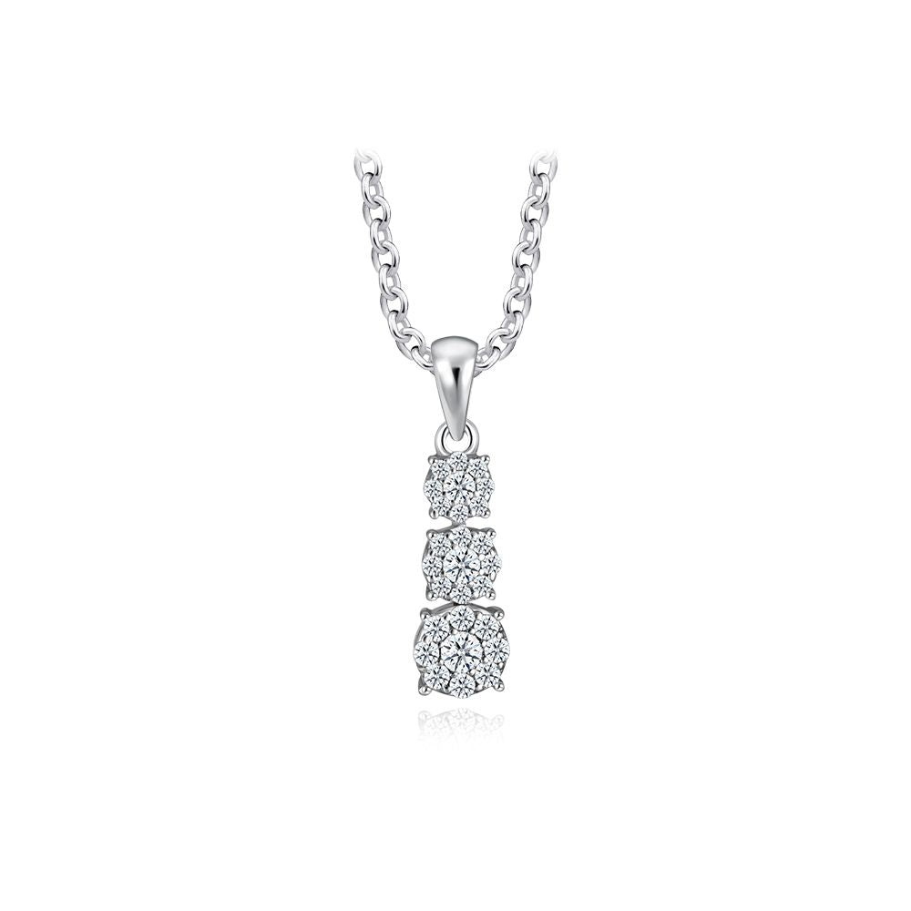 Three-Stone Drop Diamond Pendant - MoneyMax Jewellery