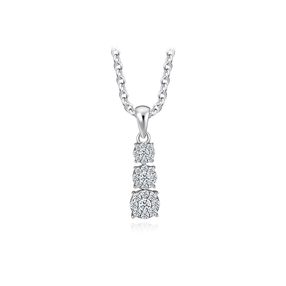 Three-Teardrop Diamond Pendant
