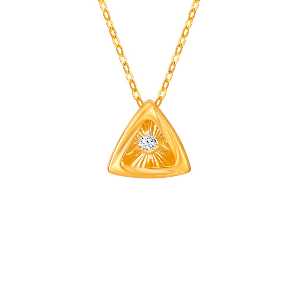 Triangle Crystal Gem Necklace - MoneyMax Jewellery